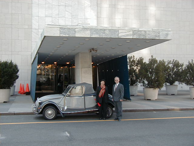 Ambassador Janis with his wife and 2CV