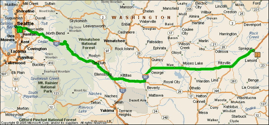 Day 1 Seattle to Sprague WA